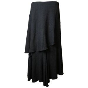 Marni Black Skirt Made in Italy with Asymmetric Layered Midi in IT 42 (US 8–10)